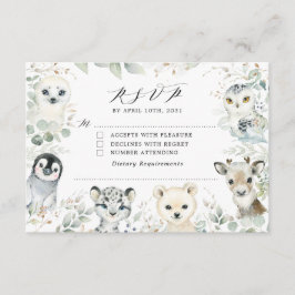 Informações Cartão RSVP de Chá de fraldas para Animais do Árct