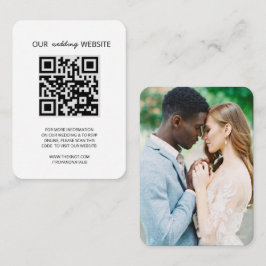 Informações Cartão RSVP de Fotografia de Código QR do Site de 