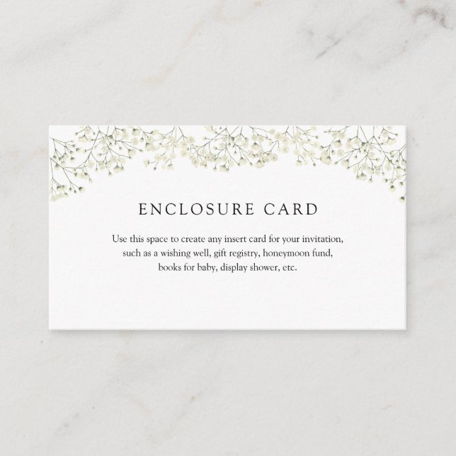 Informações Cartão Simples de Enclosure com Respiradouro de Be (Frente)