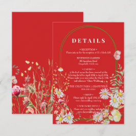 Informações Cartão Vermelho de Flor Selvagem de primavera Summ