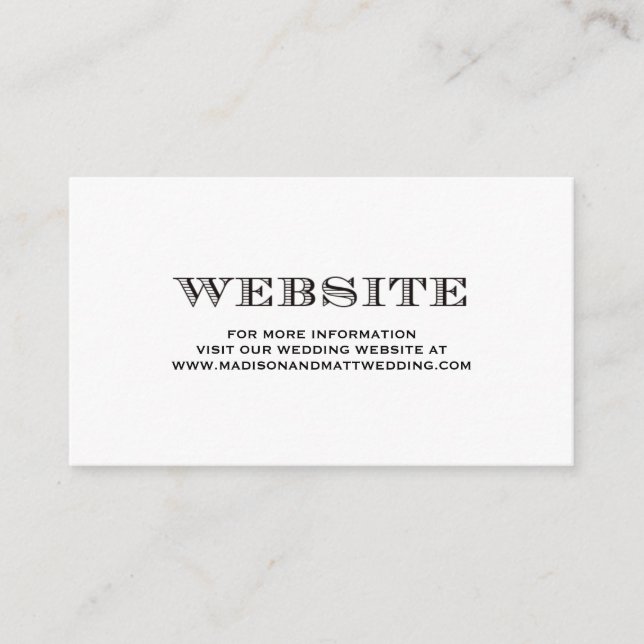 Informações Casados | Cartão de Site de Casamento (Frente)