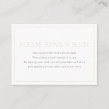 Chá de fraldas minimalista Traga um cartão de livr