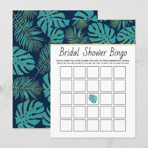 Informações Chá, marinho, tropical, cartão de bingo de noiva