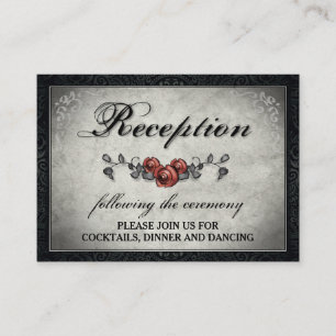 Informações Cinza de Halloween e Cartão de Recepção de Corresp