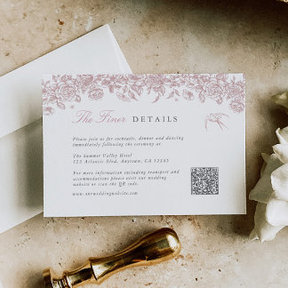 Informações Código QR do Cartão de Detalhes do Casamento com T