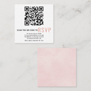 Informações Código QR - RSVP - Cartão de Enclosure cor-rosa