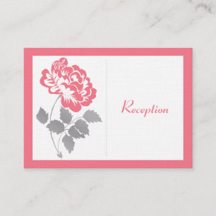 Informações Coral Peony no Cartão de Gabinete Linen