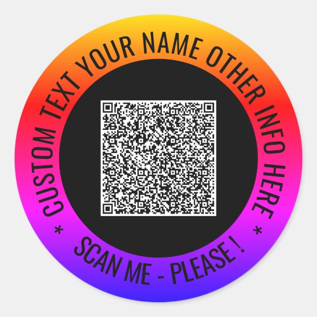 Informações de Análise de Código QR e Autocolantes (Frente)