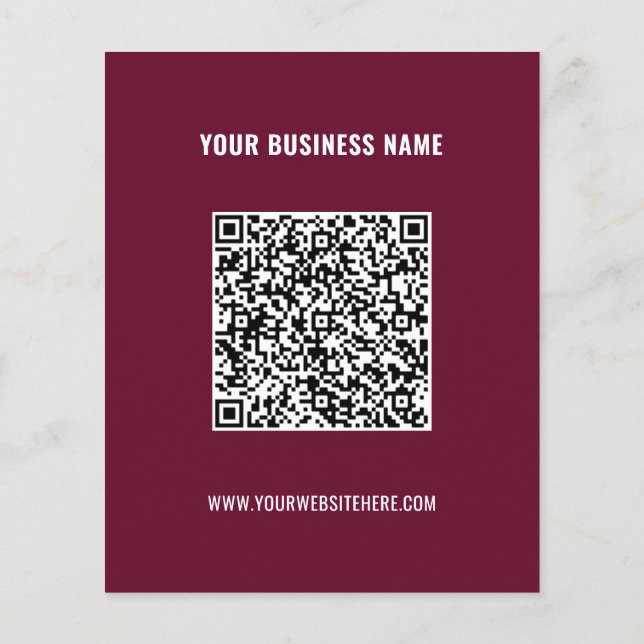 Informações de código QR personalizadas e folheto  (Verso)