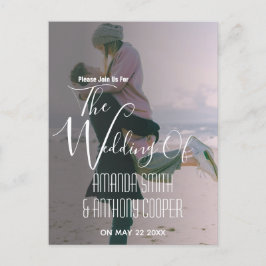Informações de convite de casamento com foto de or