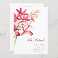 Informações de detalhes do casamento da orquídea v