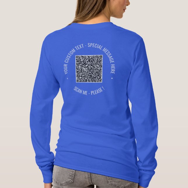 Informações de verificação de código QR e T-Shirt  (Verso)