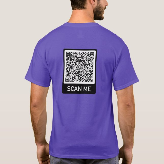 Informações de verificação do código QR Camisa T e (Verso)