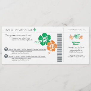 Informações de Viagem de Casamento Cartão de Embar