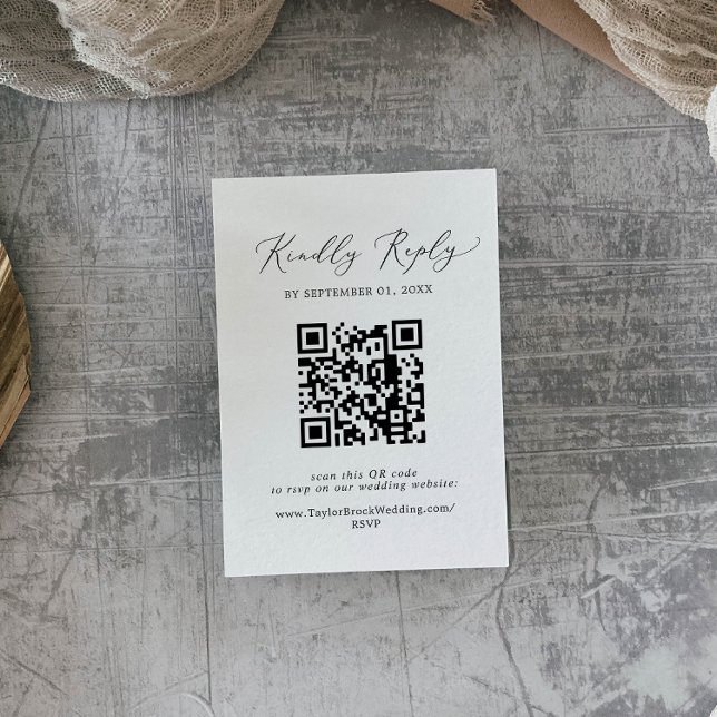 Informações Delicado cartão de resposta QR Code em caligrafia  (Criador carregado)