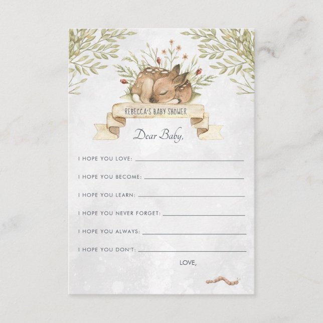 Informações Desejos para Cartão de Aconselhamento para Bebês | (Frente)