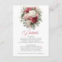 Detalhe do Cartão de Casamento Floral Elegante Bur