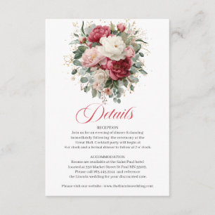 Informações Detalhe do Cartão de Casamento Floral Elegante Bur