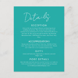 Informações Detalhes Azuis Grande Cartão de Enclosure de Casam