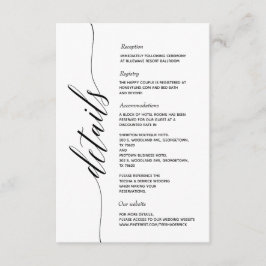 Informações Detalhes de caligrafia elegante simples do cartão