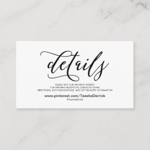 Informações Detalhes do belo site de casamento Cartão de inclu