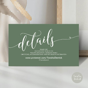Informações Detalhes do belo site de casamento Cartão de inclu