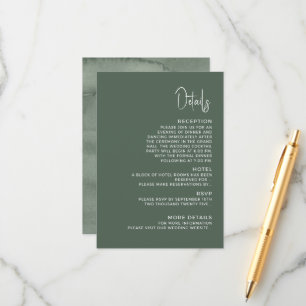 Informações Detalhes do Cartão de Acompanhamento de Casamento