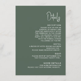 Informações Detalhes do Cartão de Acompanhamento de Casamento