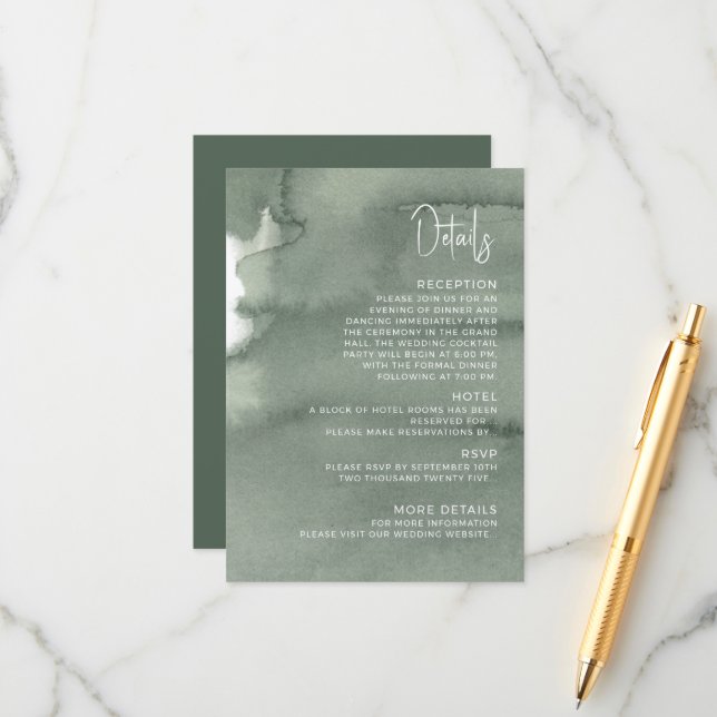 Informações Detalhes do Cartão de Acréscimo de Casamento Moder (Frente/Verso In Situ)
