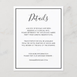 Informações Detalhes do Cartão de Casamento Minimalista Preto 