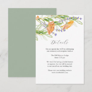 Informações Detalhes do Cartão de Enclausuramento de Casamento