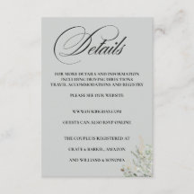 Detalhes do Cartão de Enclausuramento Formal Elega