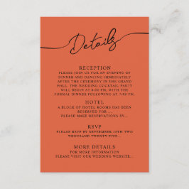 Informações Detalhes do cartão de gabinete para Boho Wedding.
