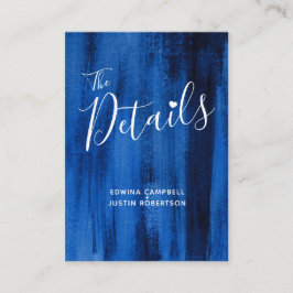 Informações Detalhes do casamento: cartão azul de exposição ar