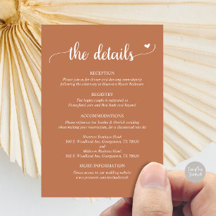 Informações Detalhes do Casamento, Cartão de Enclausura em Scr