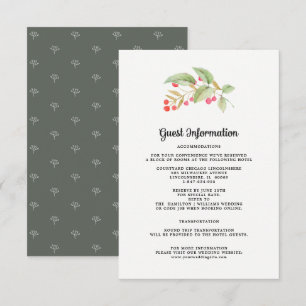 Informações Detalhes do Casamento   Cartão do Ramo de Frutas e