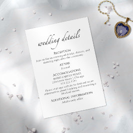Informações Detalhes do casamento | RSVP | Cartão de gabinete 