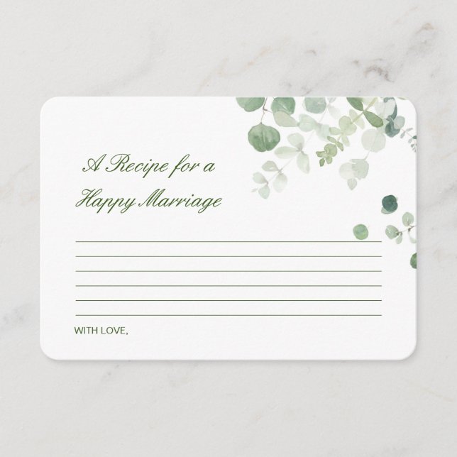 Informações Editável uma receita para um cartão de casamento f (Frente)