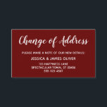 Informações Elegante Cartão Burgundy de Mudança de Endereço Mi<br><div class="desc">Mantenha seus amigos e familiares atualizados com seu novo endereço usando esses simples e elegantes cartões de inclusão. Notas versáteis que trazem "Mudança de Endereço" na frente e "Mantenha-se em Contato!" no verso, usando uma fonte moderna, negrita e manuscrita. Use os campos do modelo para adicionar todos os seus próprios...</div>