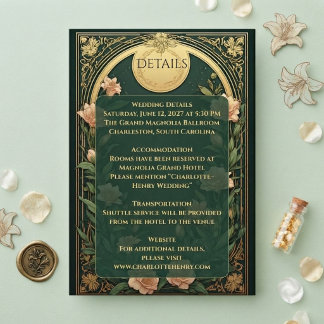 Informações Elegante Cartão de Envio Personalizado de Casament