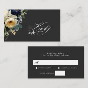 Informações Elegante Cartão de Resposta de Casamento com Peôni