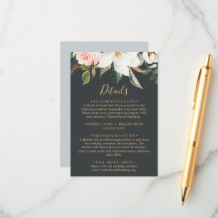 Informações Elegante Magnolia   Cartão de gabinete Black Detai