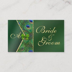Informações Emerald Green Peacock Wedding Cartão de visita