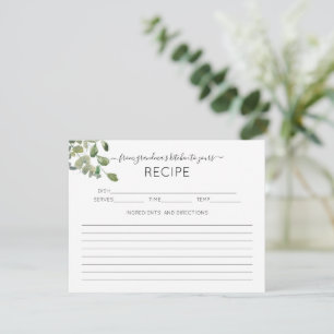 Informações Eucalyptus do cartão de receita da cozinha da vovó