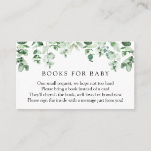 Informações Eucalyptus e Greenery Books para Cartão de Inserçã