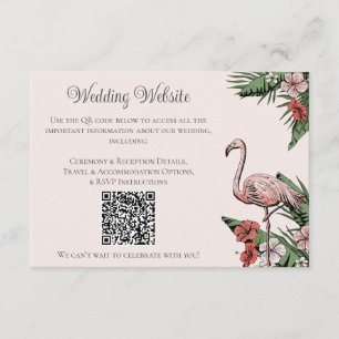 Informações Flamingo Tropical de Blush Desenhado à Mão Cartão 