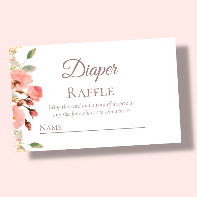 Informações Floral | Fralda Raffle | Cartão de gabinete (Criador carregado)