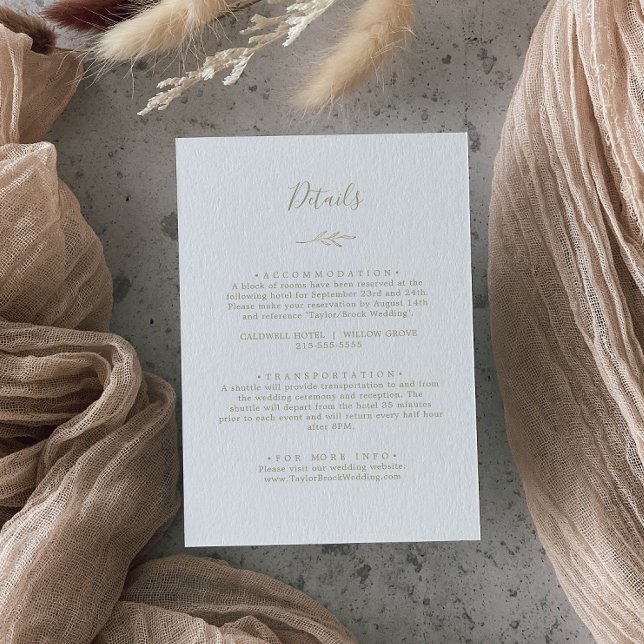 Informações Folha mínima | Cartão de gabinete Dourado (Criador carregado)