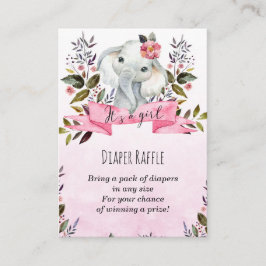 Informações fralda de elefante rosa Cartão de cercado Raffle