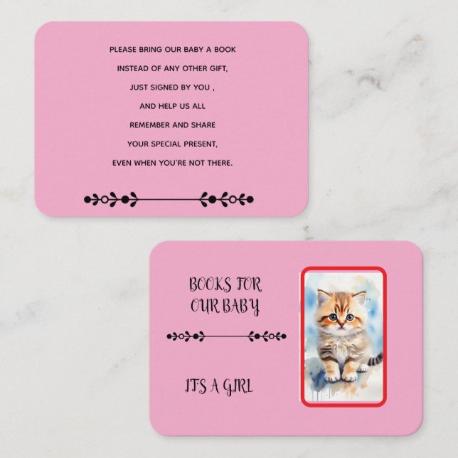 Informações Imagem de Gato Cartão de Envio rosa (Frente/Verso)